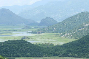 View of Lake Scutari in Bar, Montenegro.