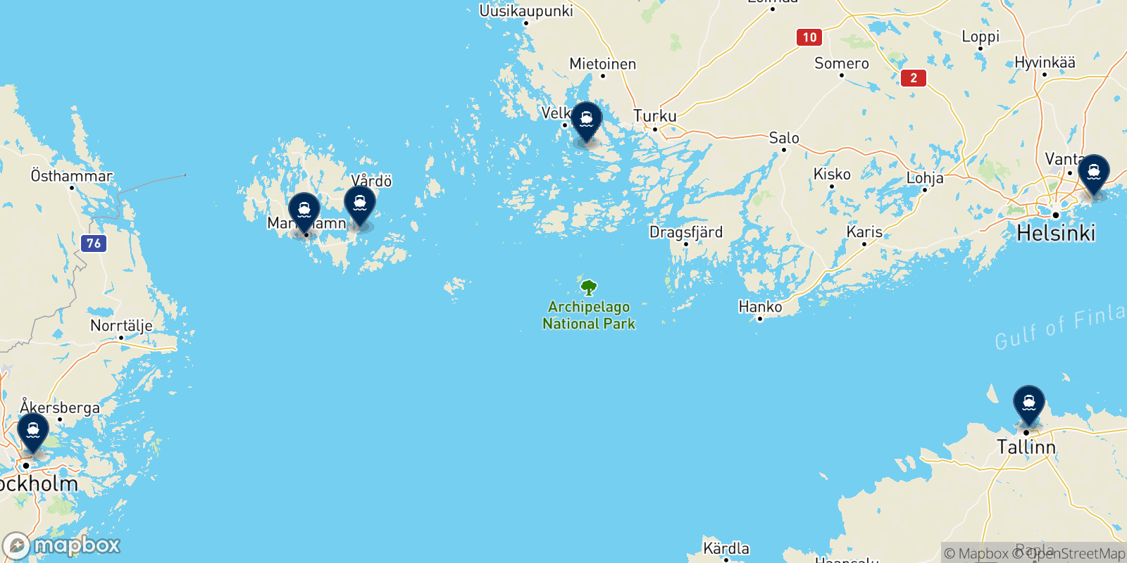 Viking Line destination map