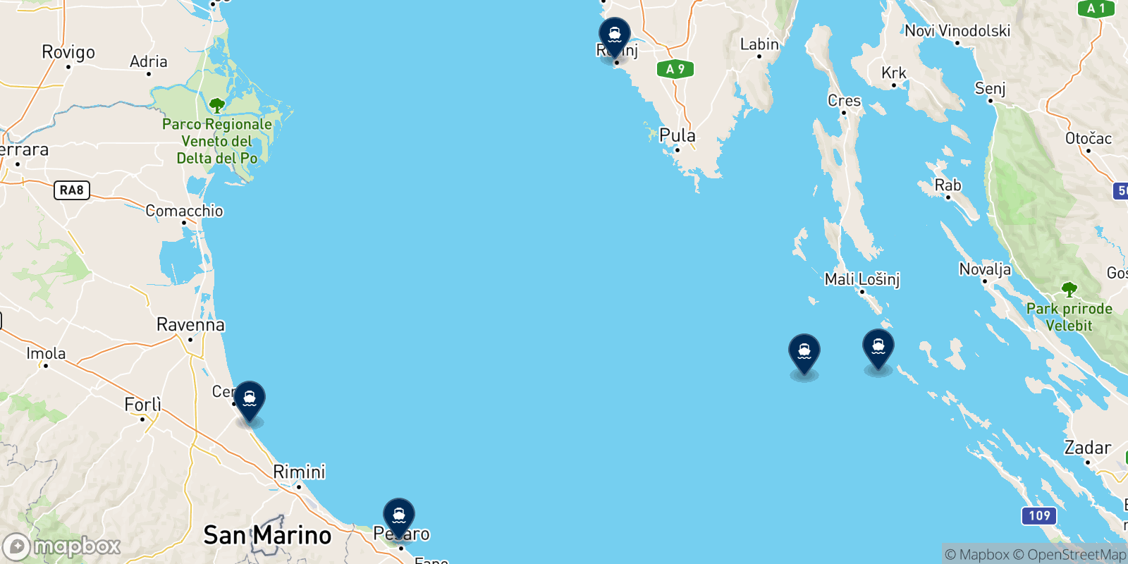 Gomo Viaggi destination map