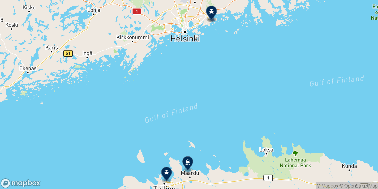 Eckerö Line destinations map