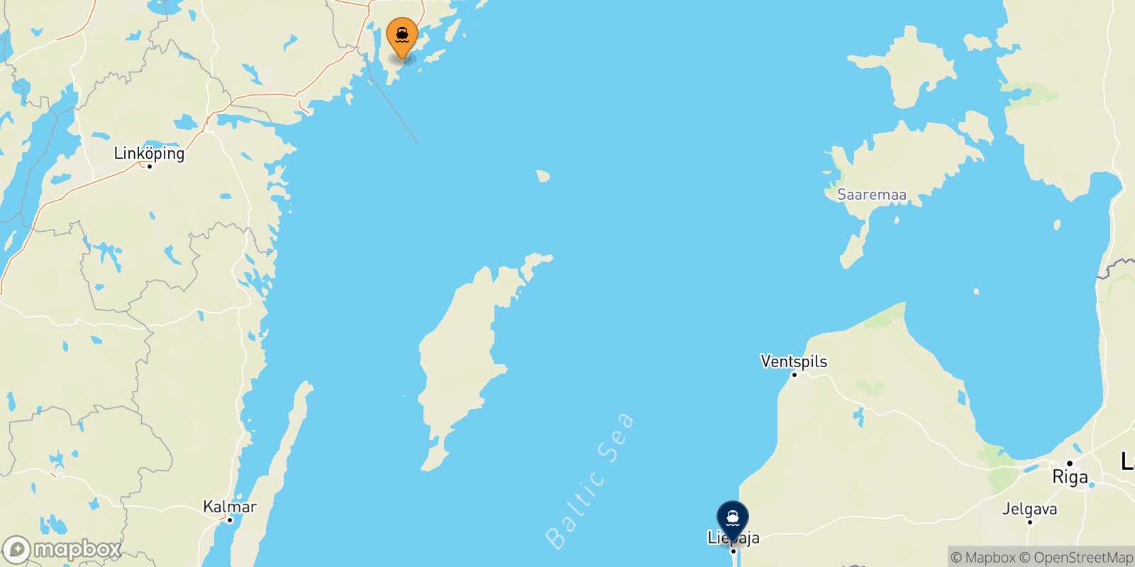 Nynashämn Liepaja route map
