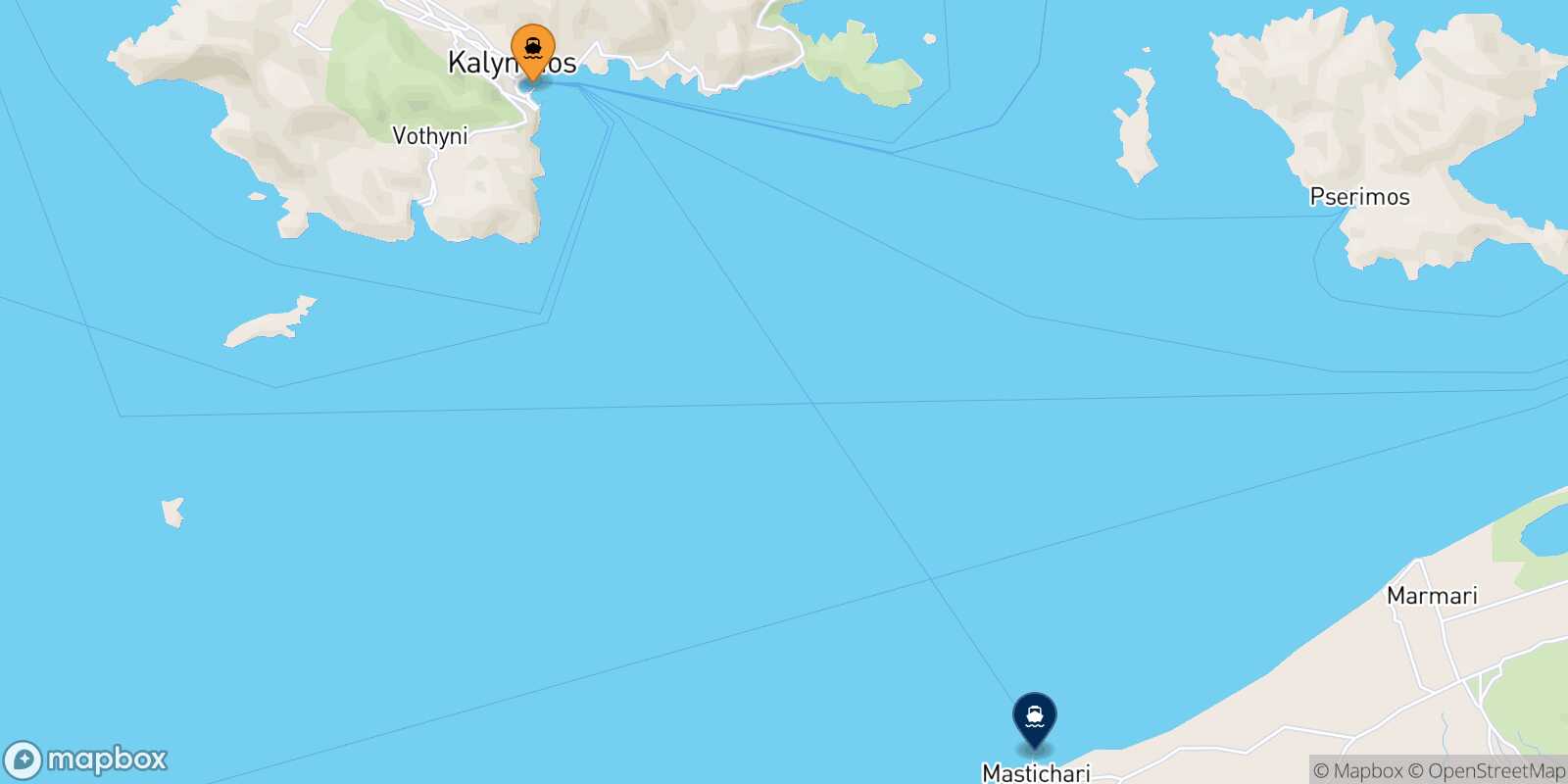Kalymnos Pserimos route map
