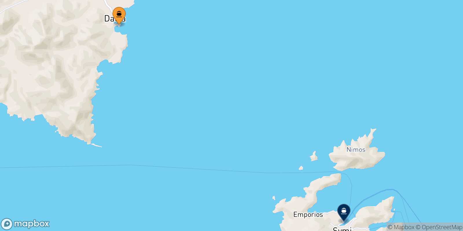 Datca Symi route map