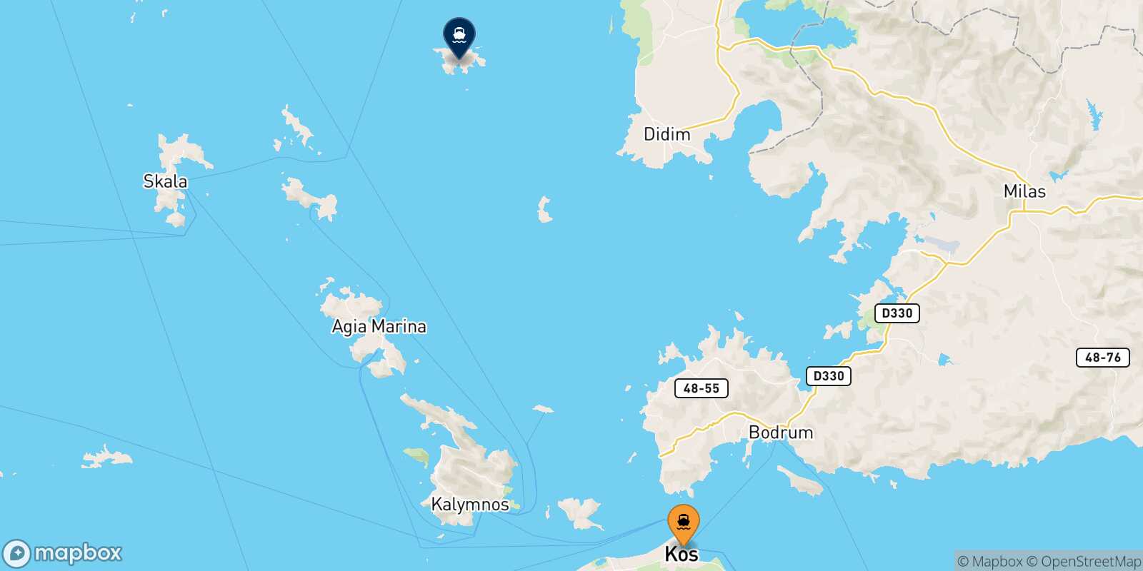 Kos Agathonisi route map