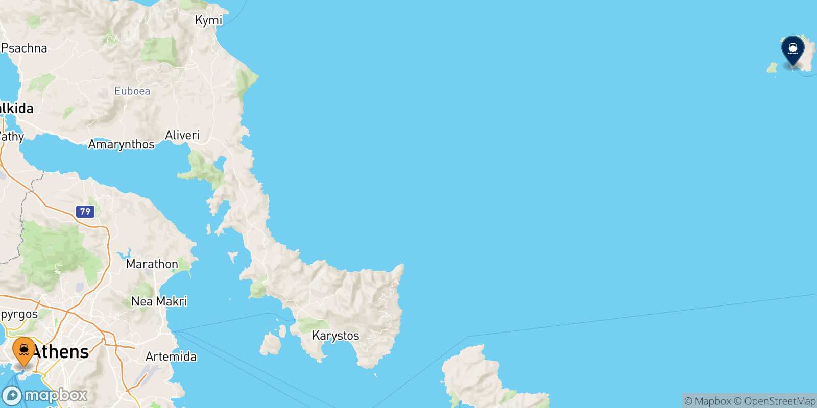 Piraeus Psara route map