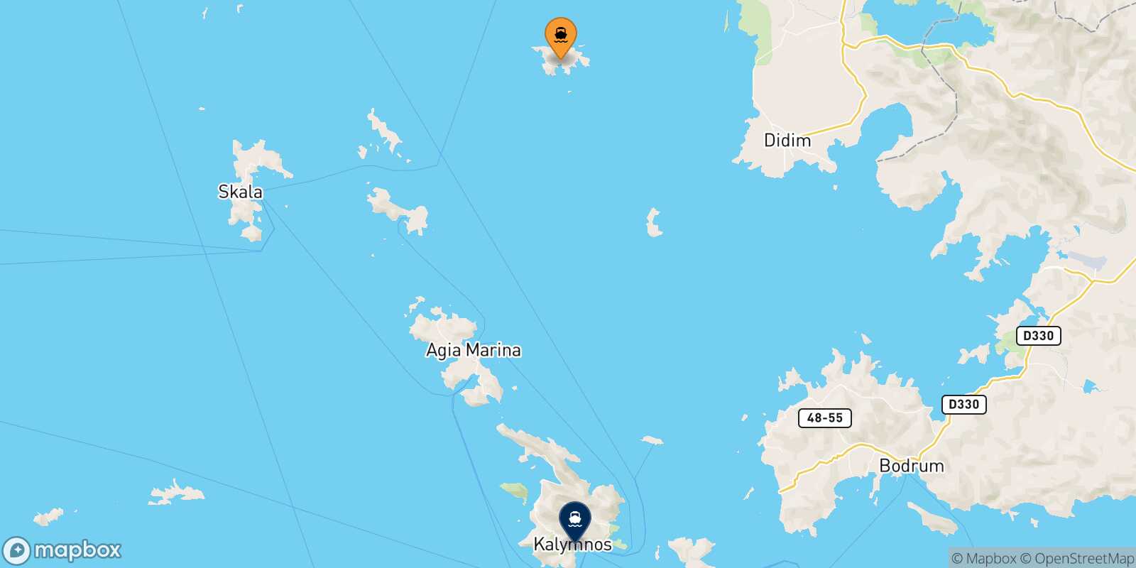 Agathonisi Kalymnos route map