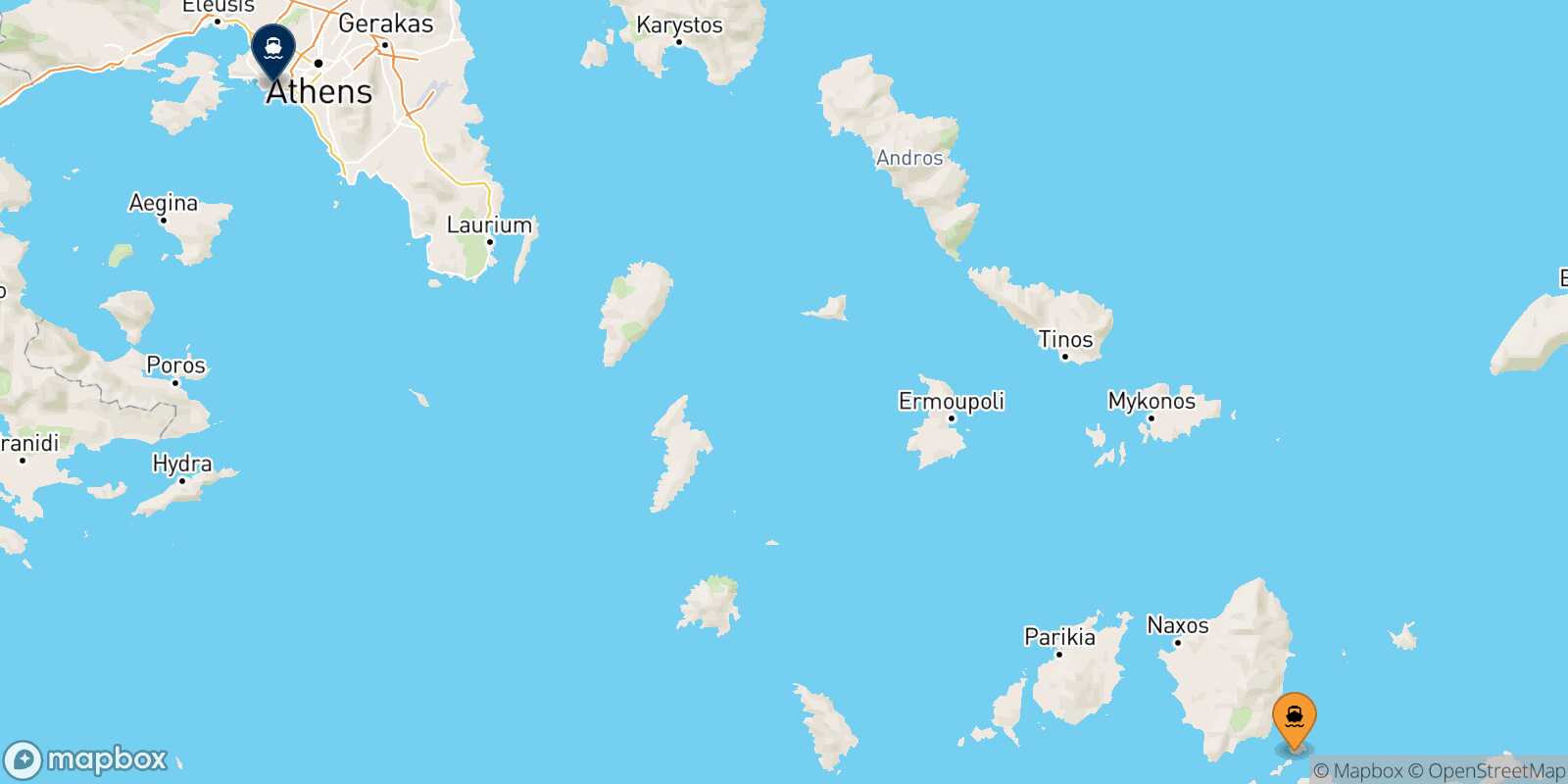 Koufonissi Piraeus route map