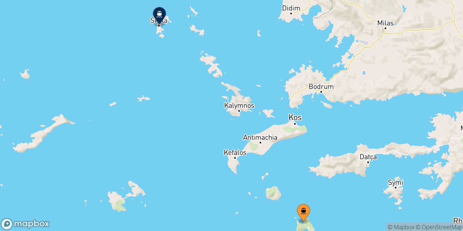 Tilos Patmos route map