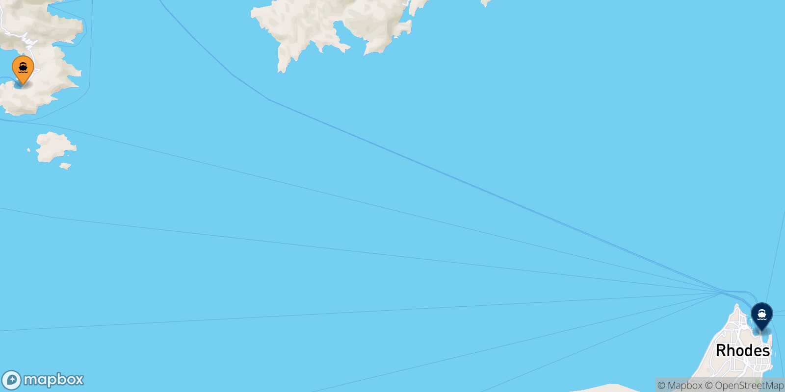 Panormitis (Symi) Rhodes route map