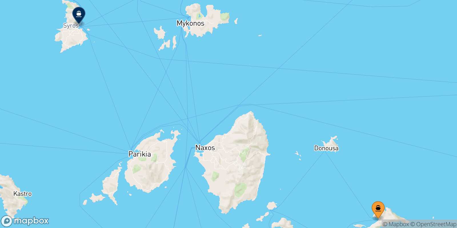 Aegiali (Amorgos) Syros route map