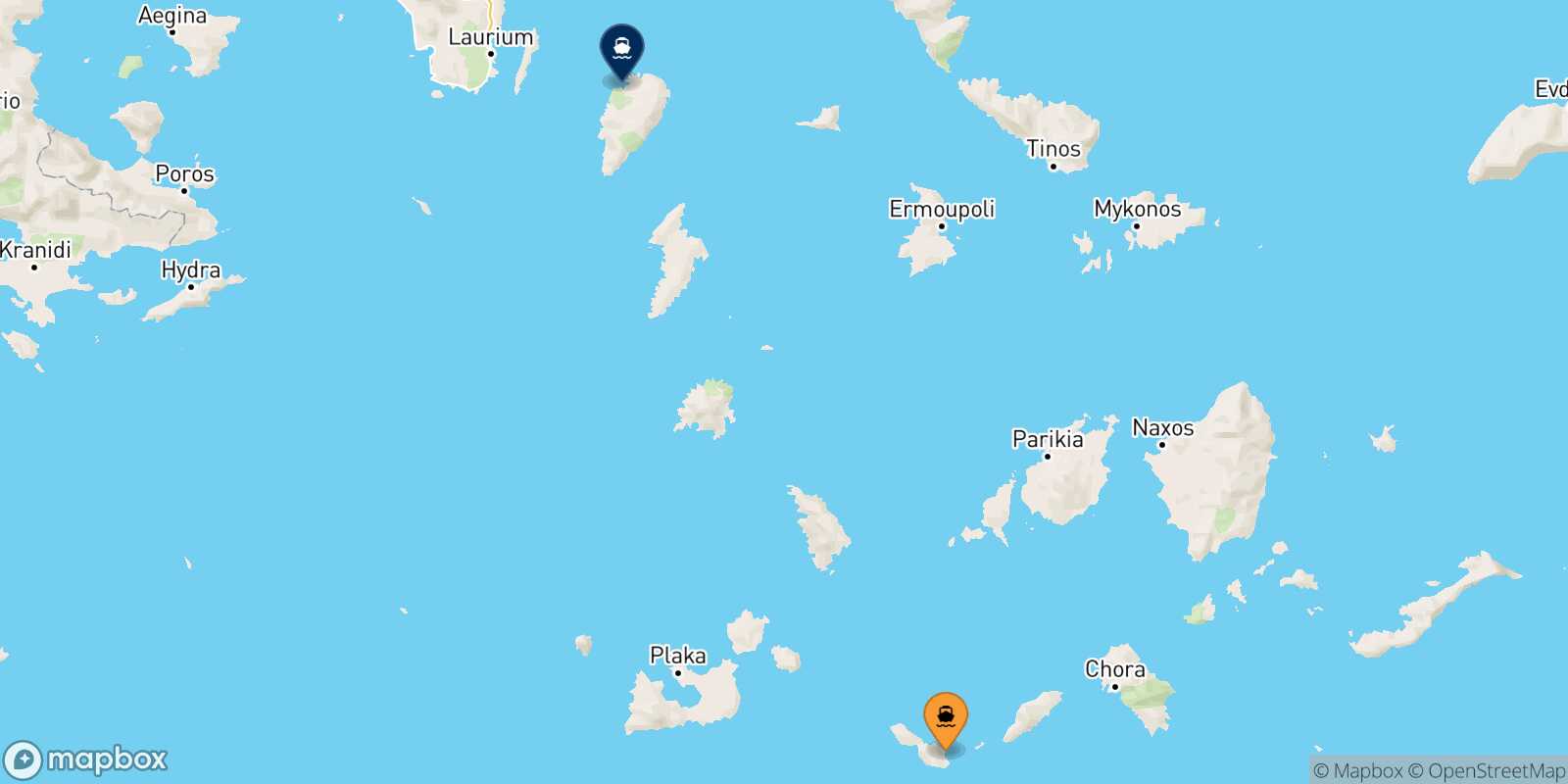 Folegandros Kea route map