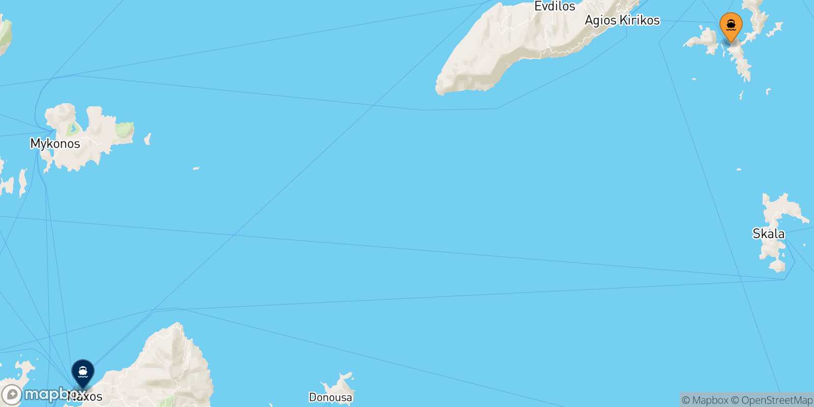 Fourni Naxos route map