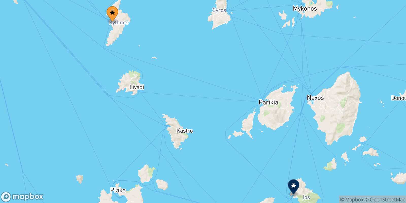 Kythnos Ios route map