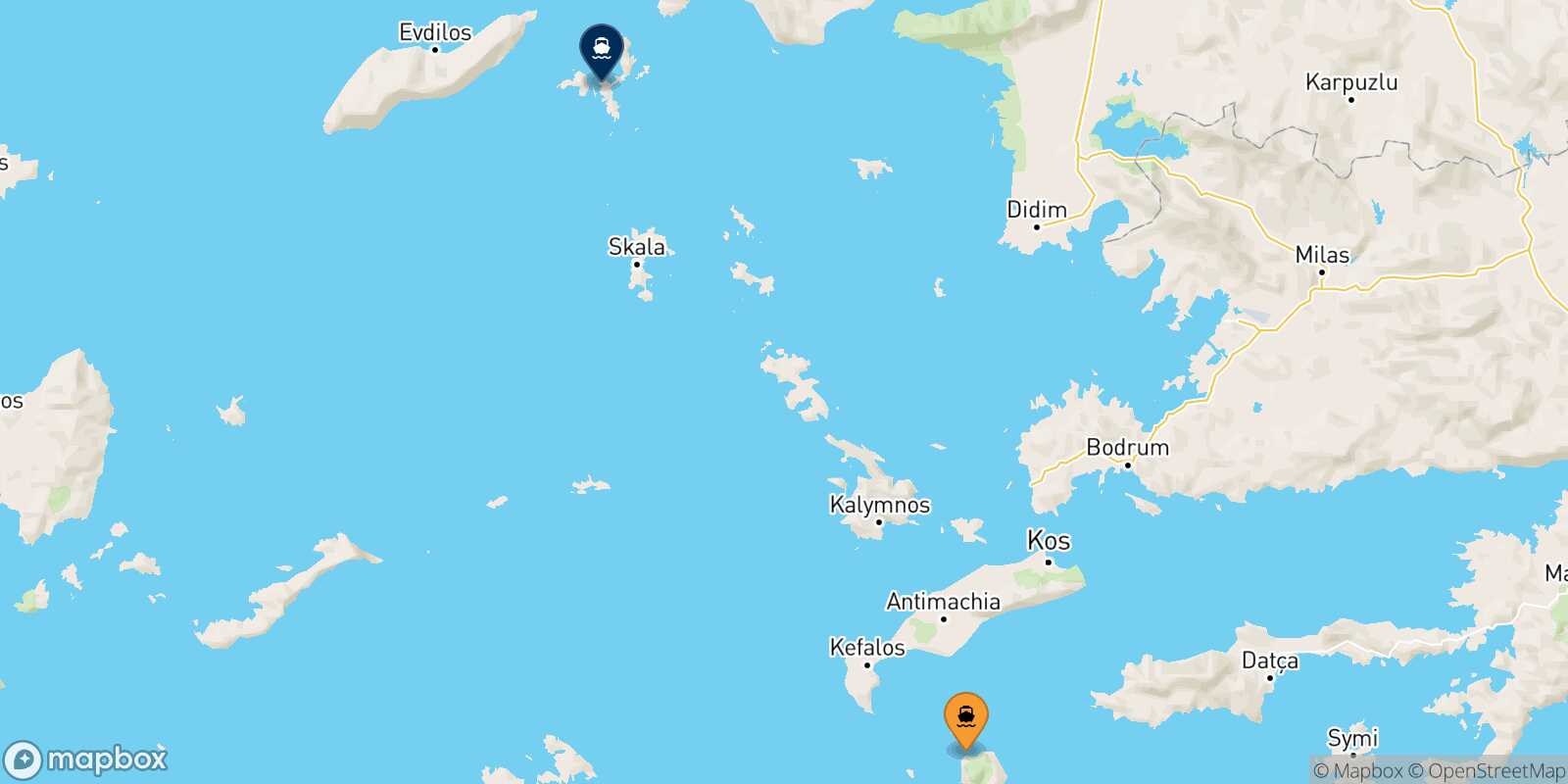 Nisyros Fourni route map