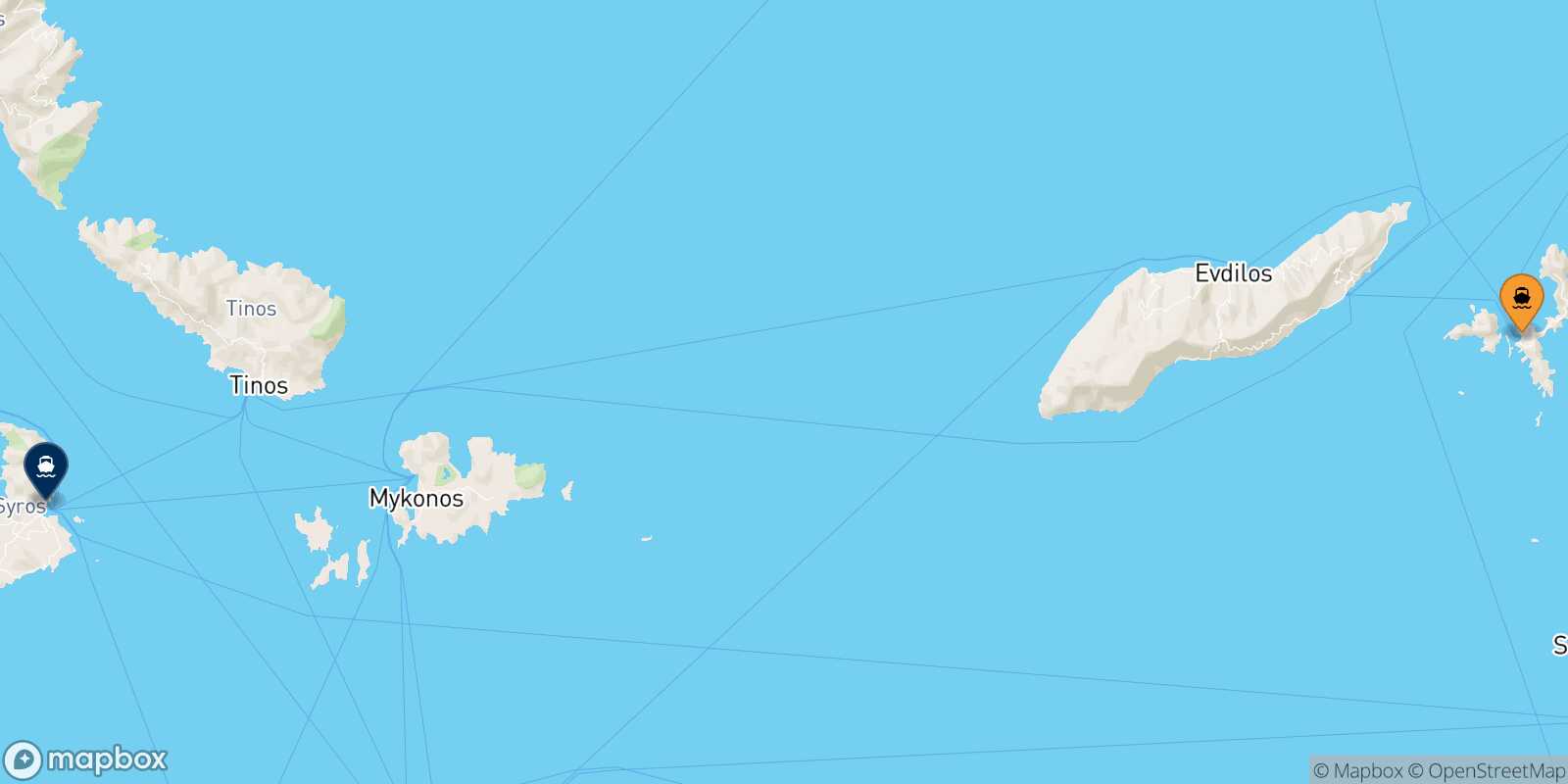 Fourni Syros route map