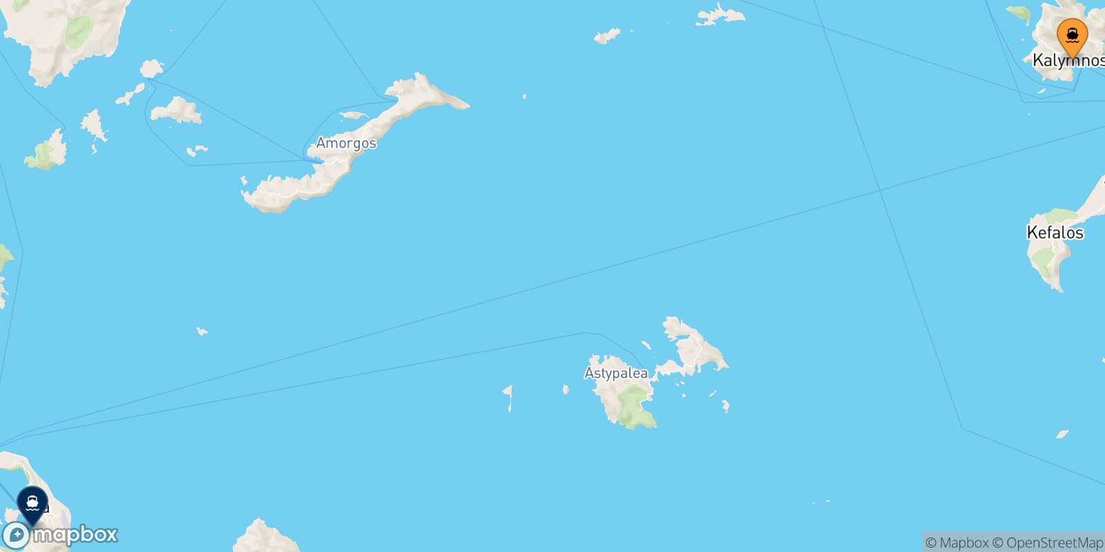Kalymnos Thira (Santorini) route map