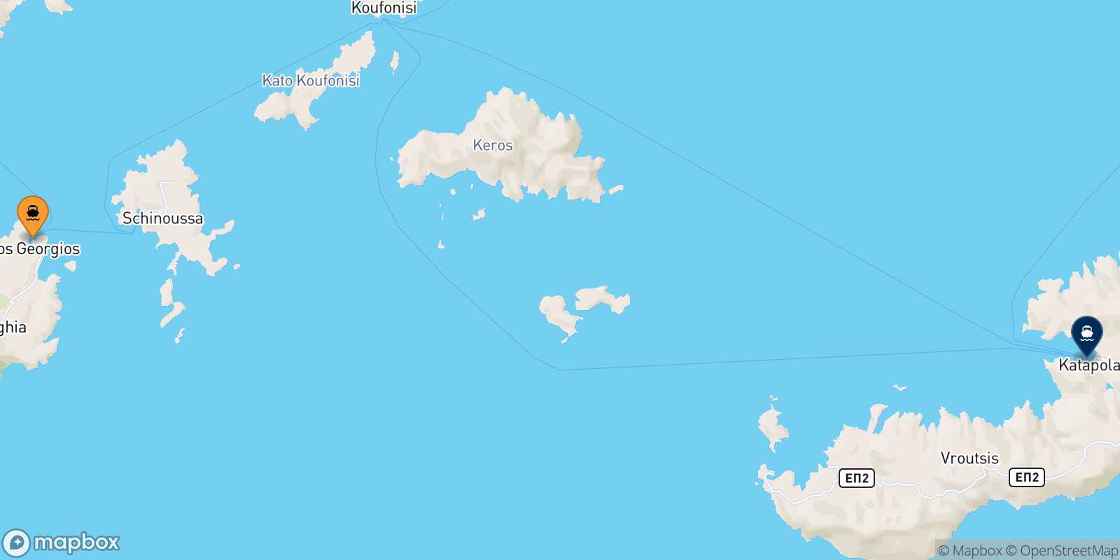 Iraklia Katapola (Amorgos) route map