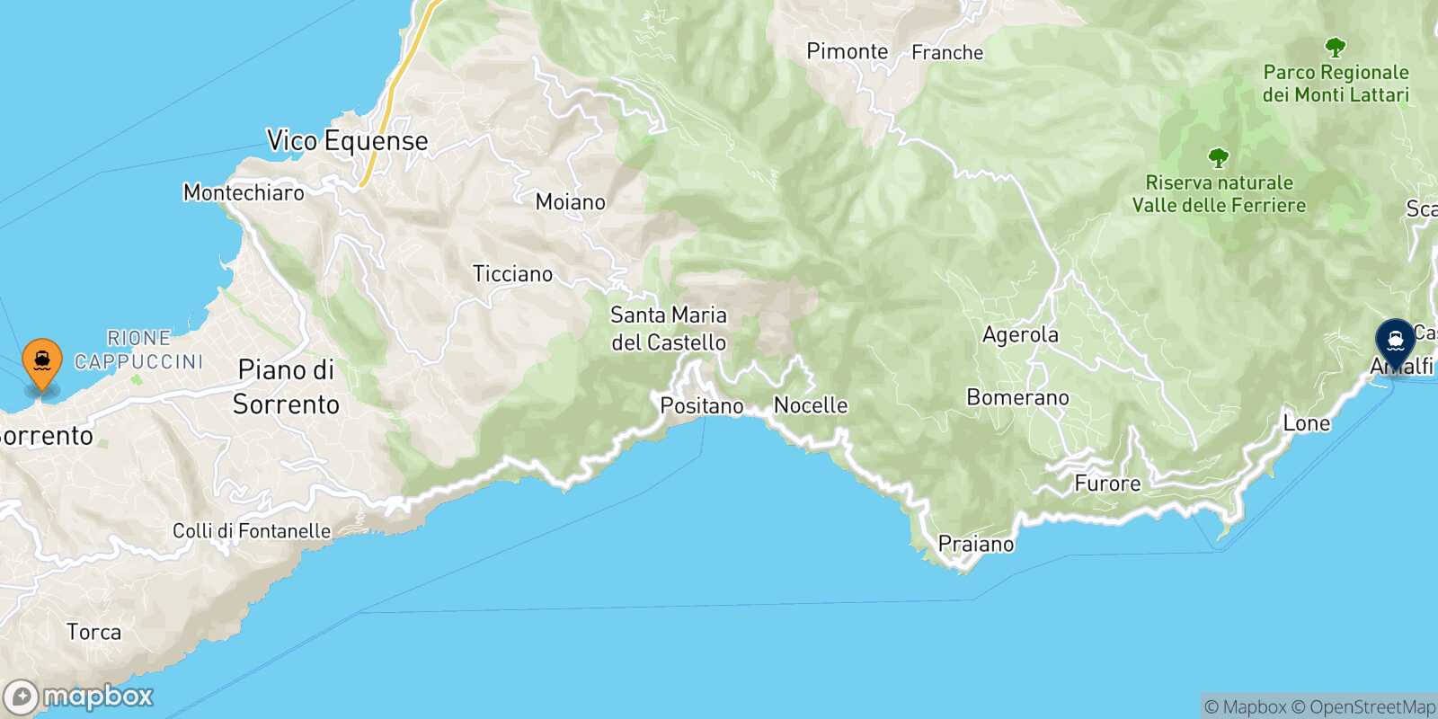 Castellammare Amalfi route map