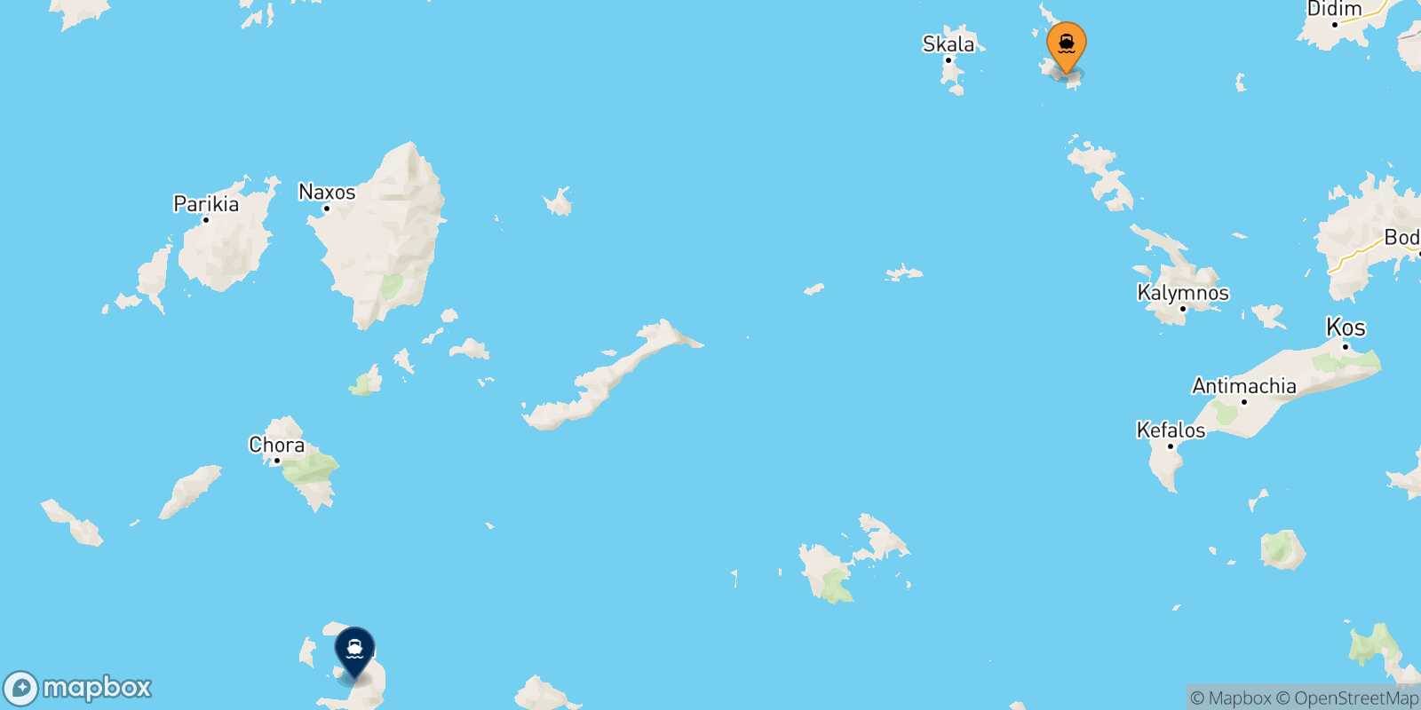 Lipsi Thira (Santorini) route map