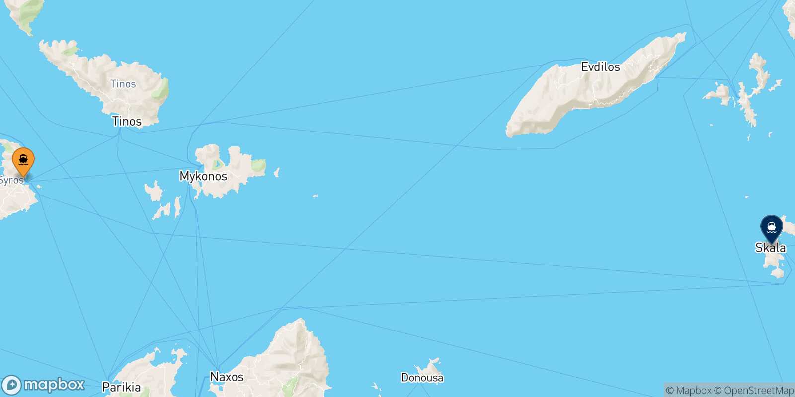 Syros Patmos route map