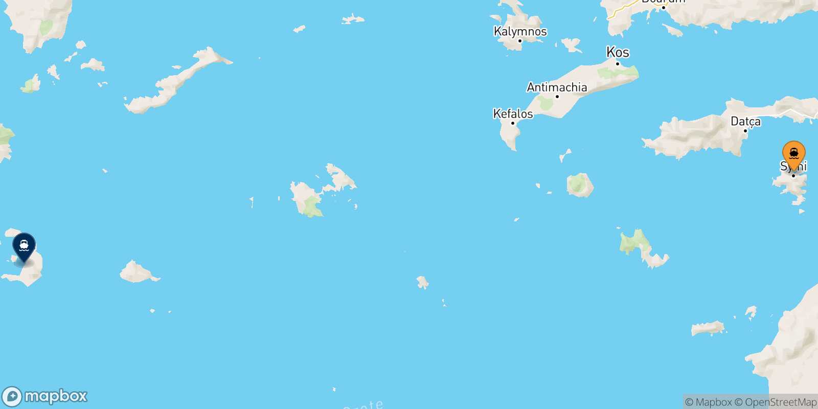 Symi Thira (Santorini) route map