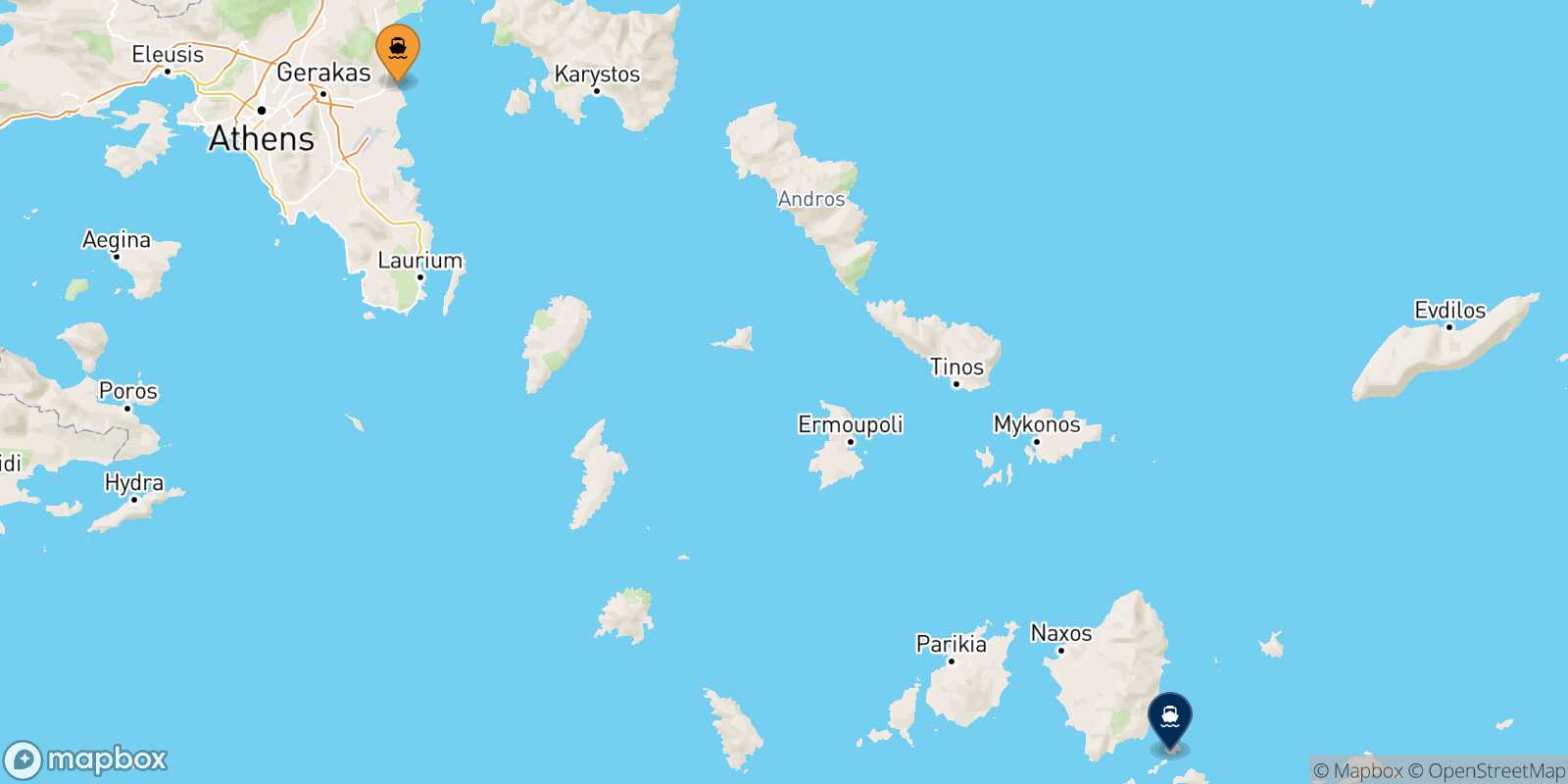 Rafina Koufonissi route map