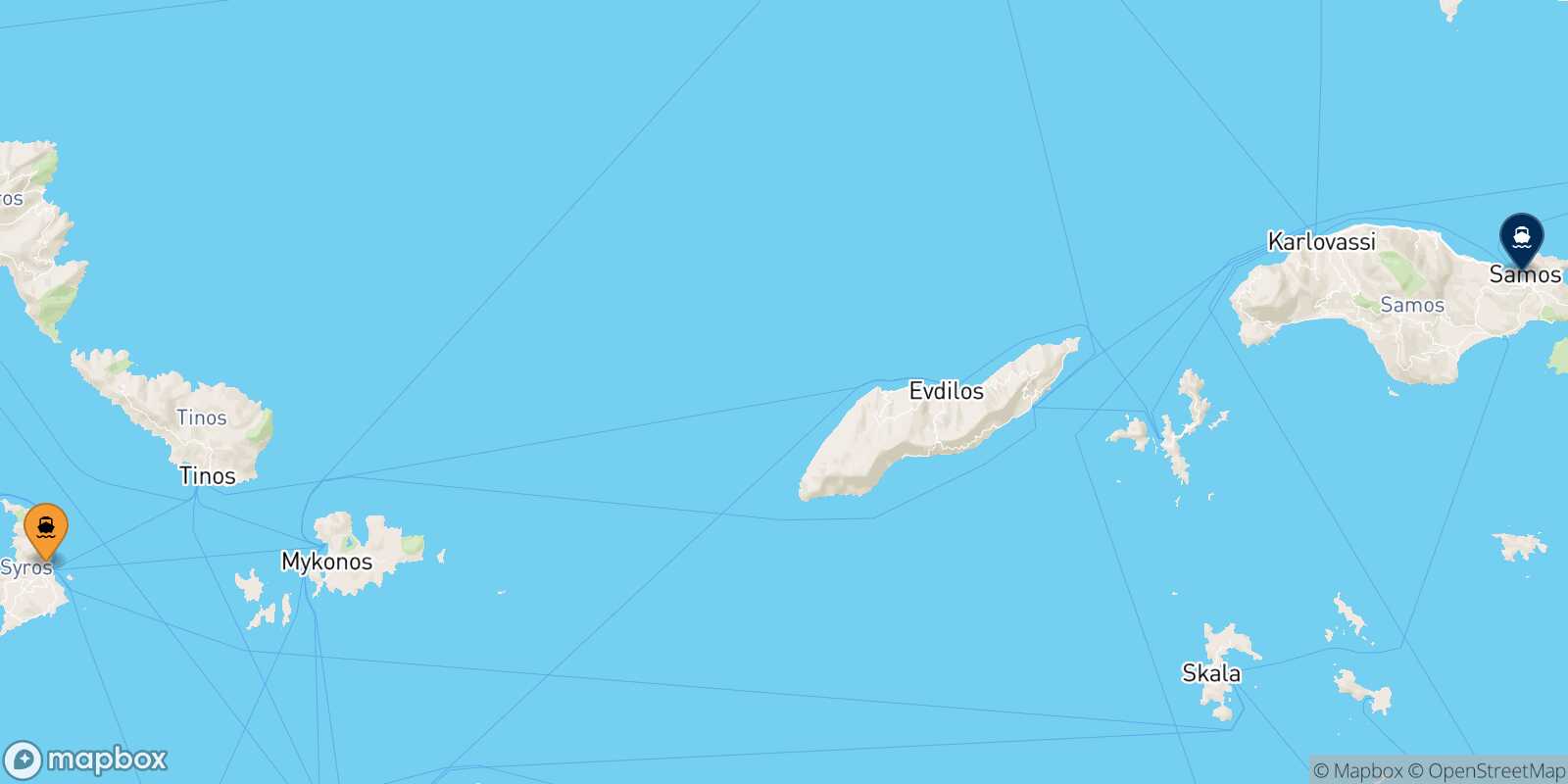 Syros Vathi (Samos) route map