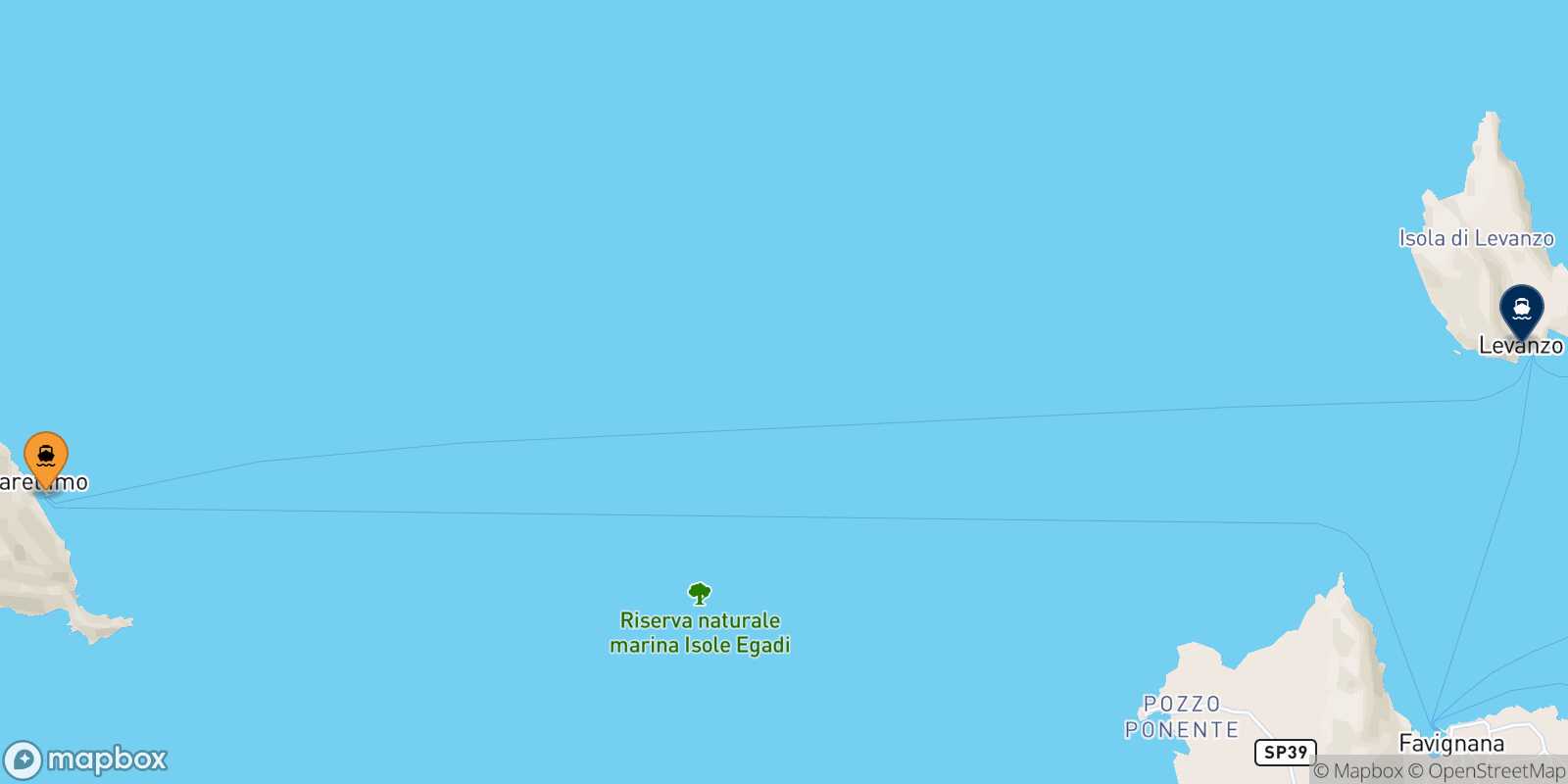 Marettimo Levanzo route map