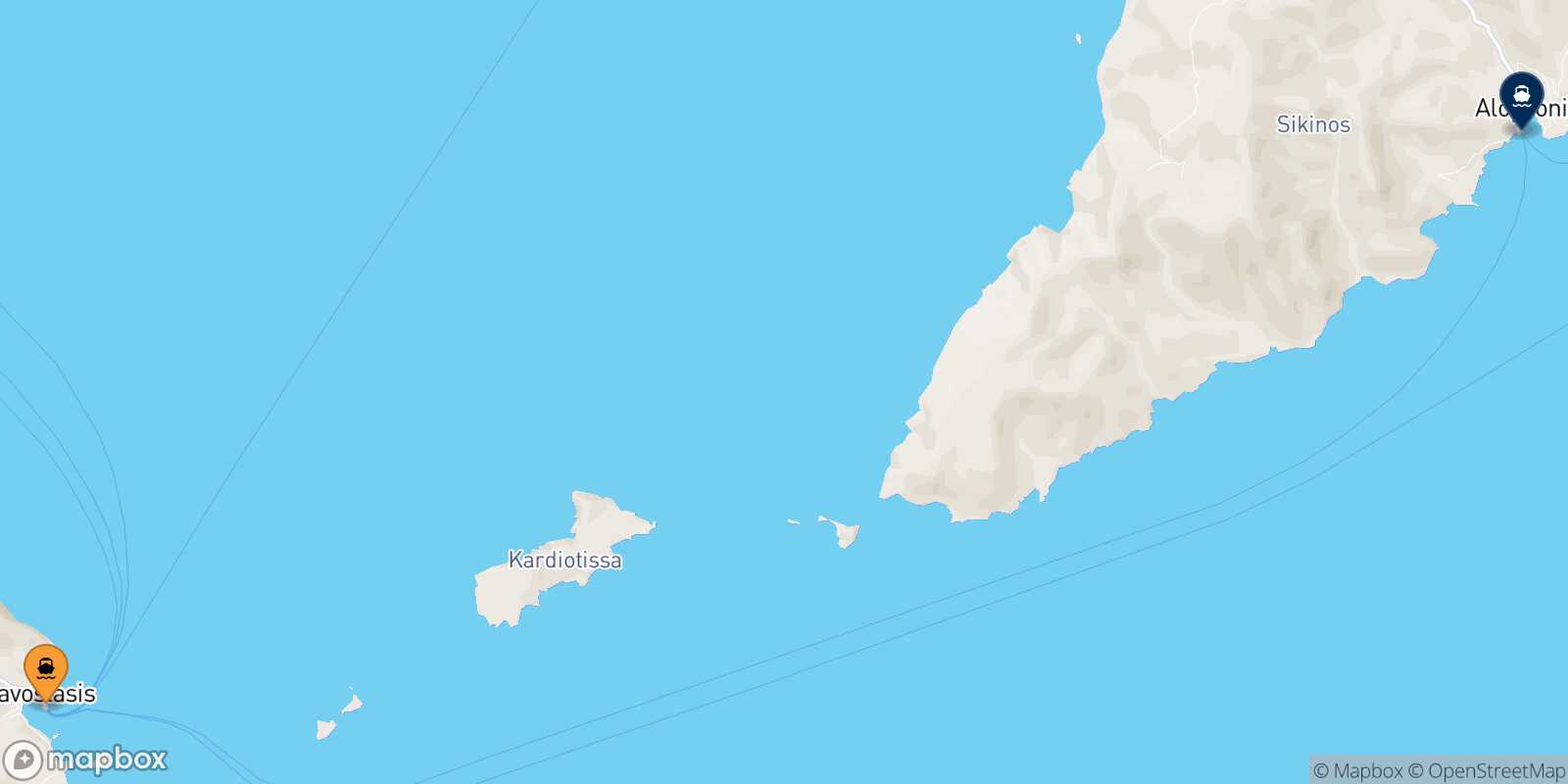 Folegandros Sikinos route map