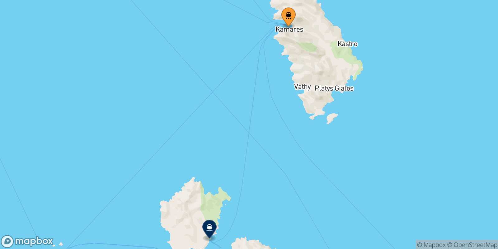 Sifnos Kimolos route map