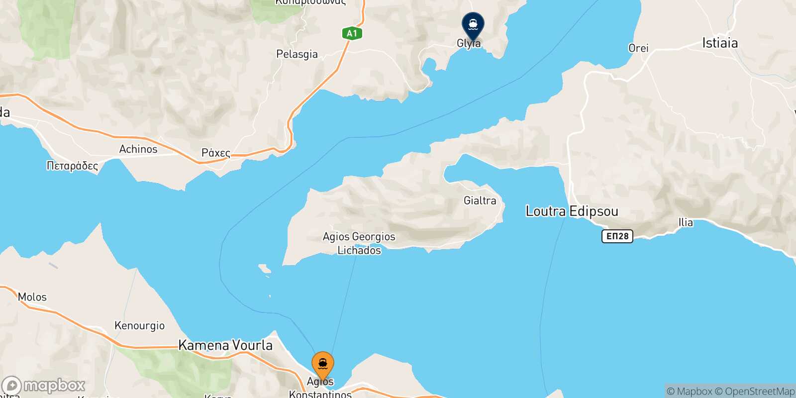 Agios Konstantinos Glyfa route map