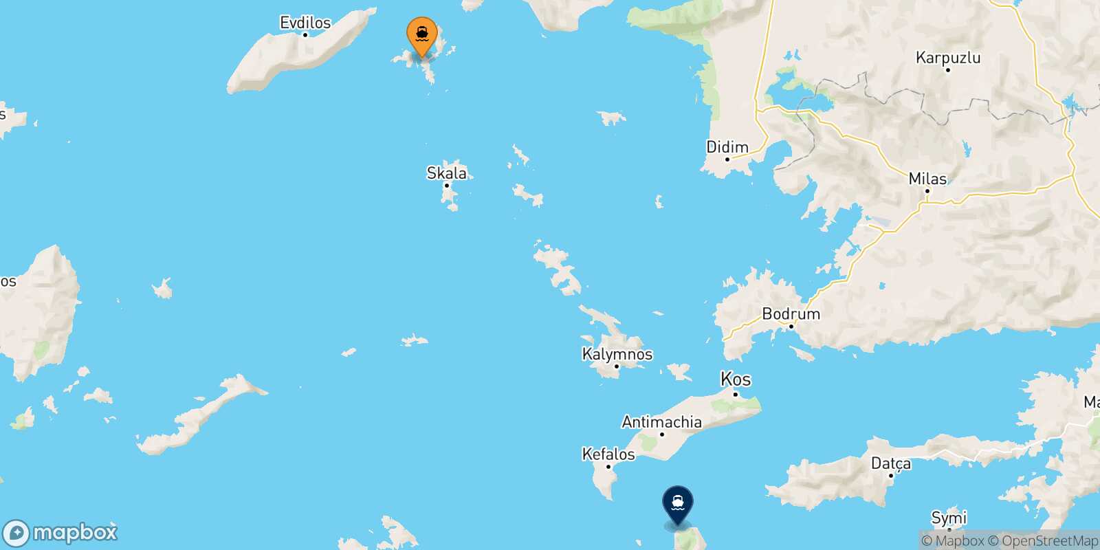 Fourni Nisyros route map