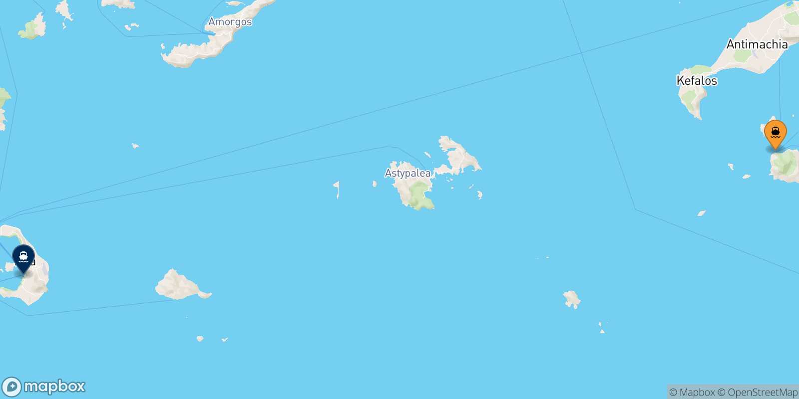 Nisyros Thira (Santorini) route map