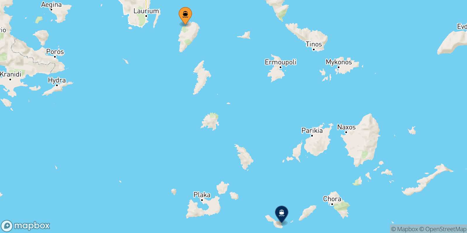 Kea Folegandros route map