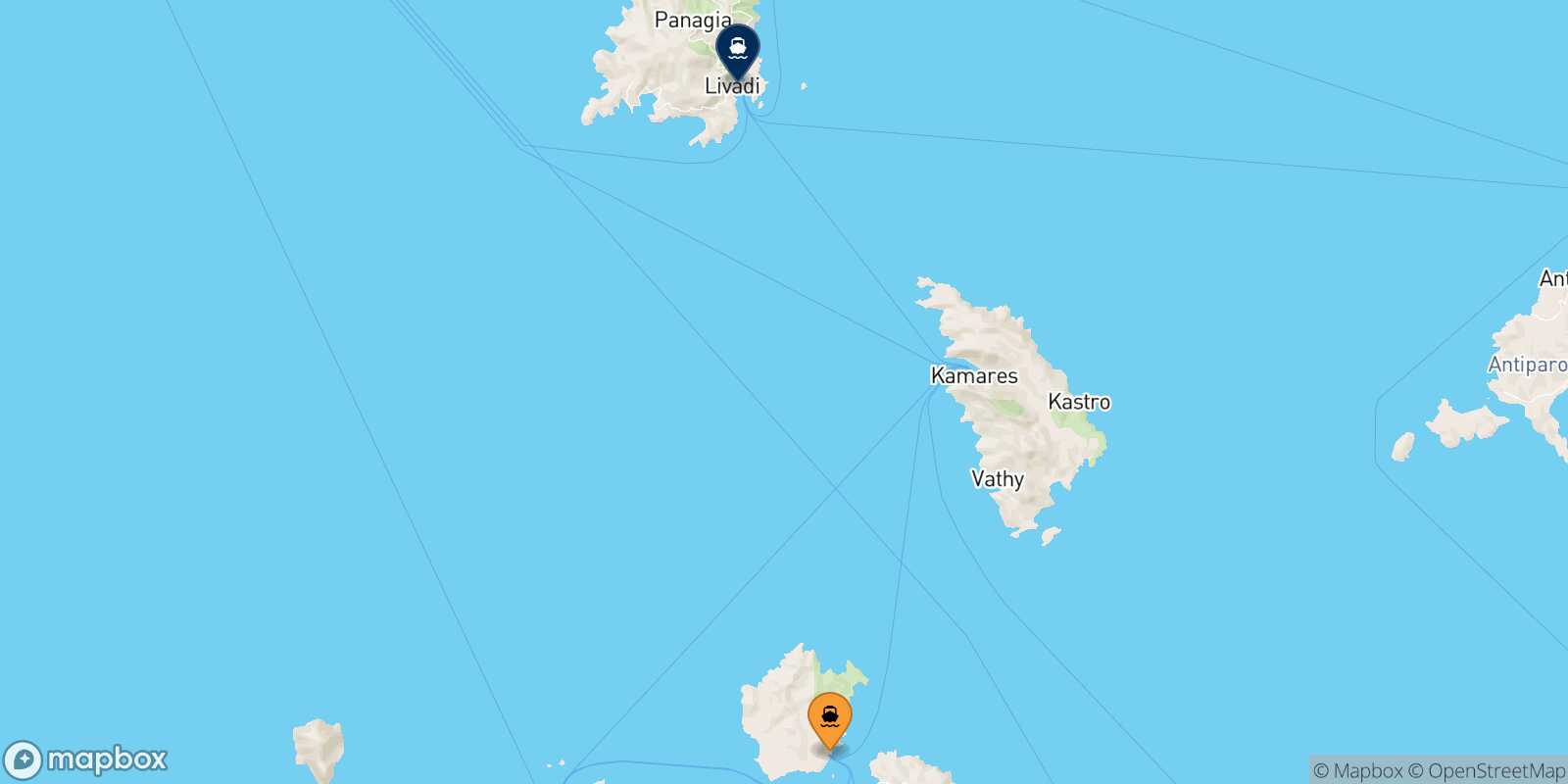 Kimolos Serifos route map