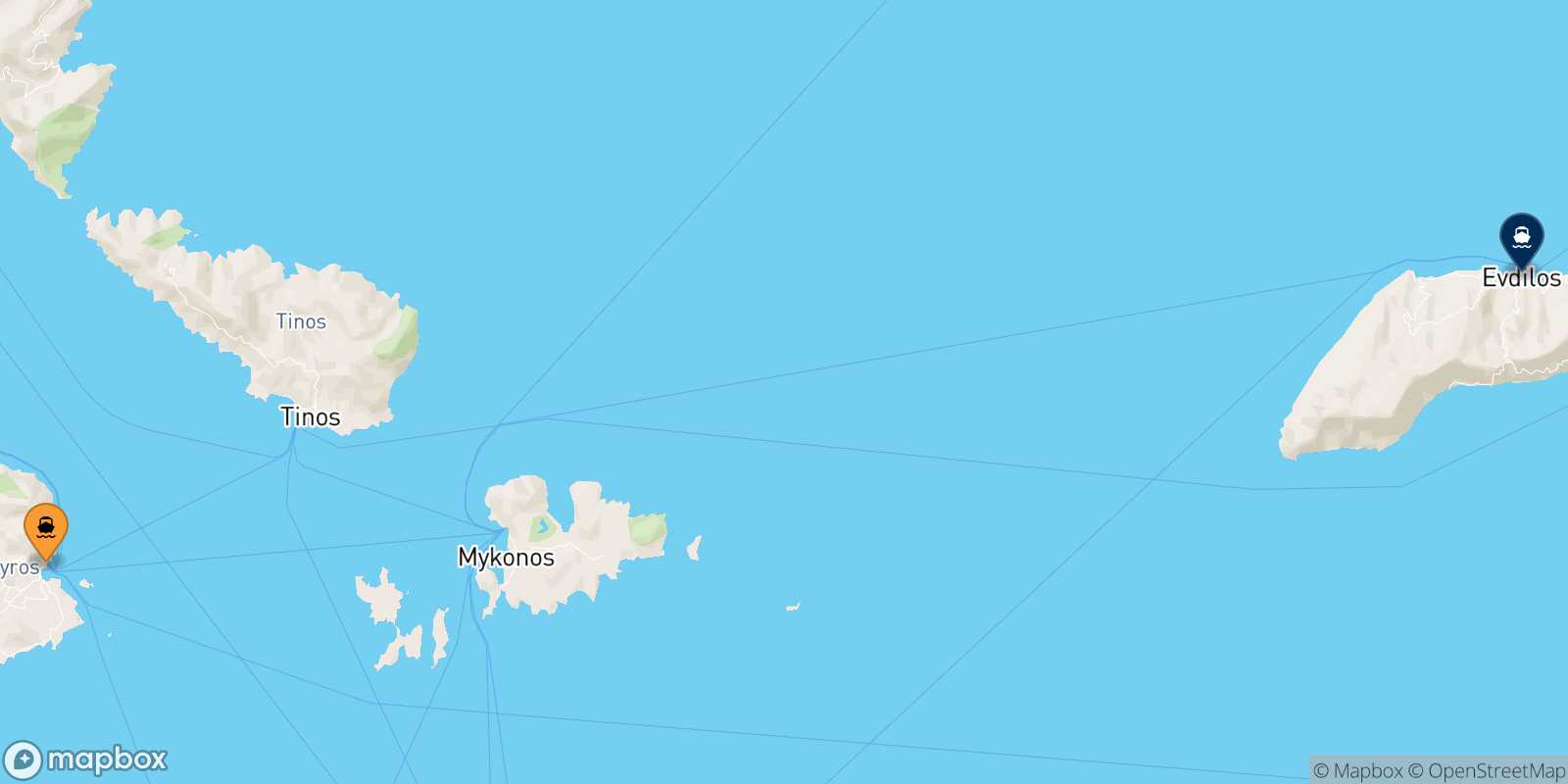 Syros Evdilos (Ikaria) route map