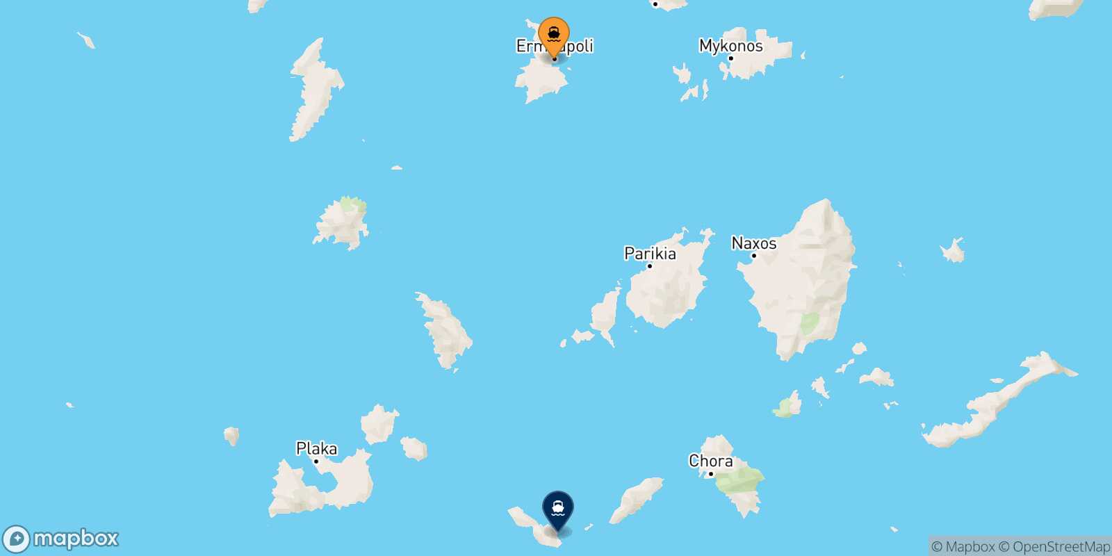 Syros Folegandros route map