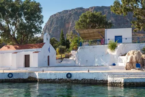 Church by the sea on Kastellorizo, in the Dodecanese.