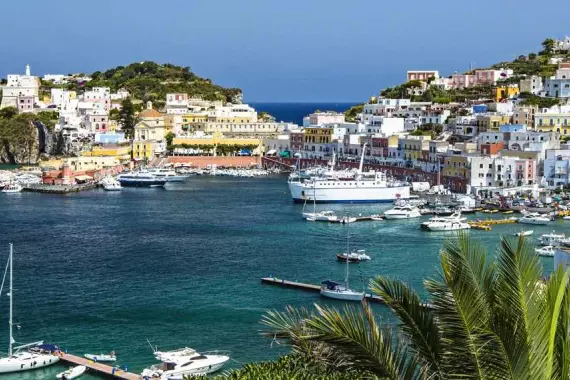 View of the port of the island of Ponza.