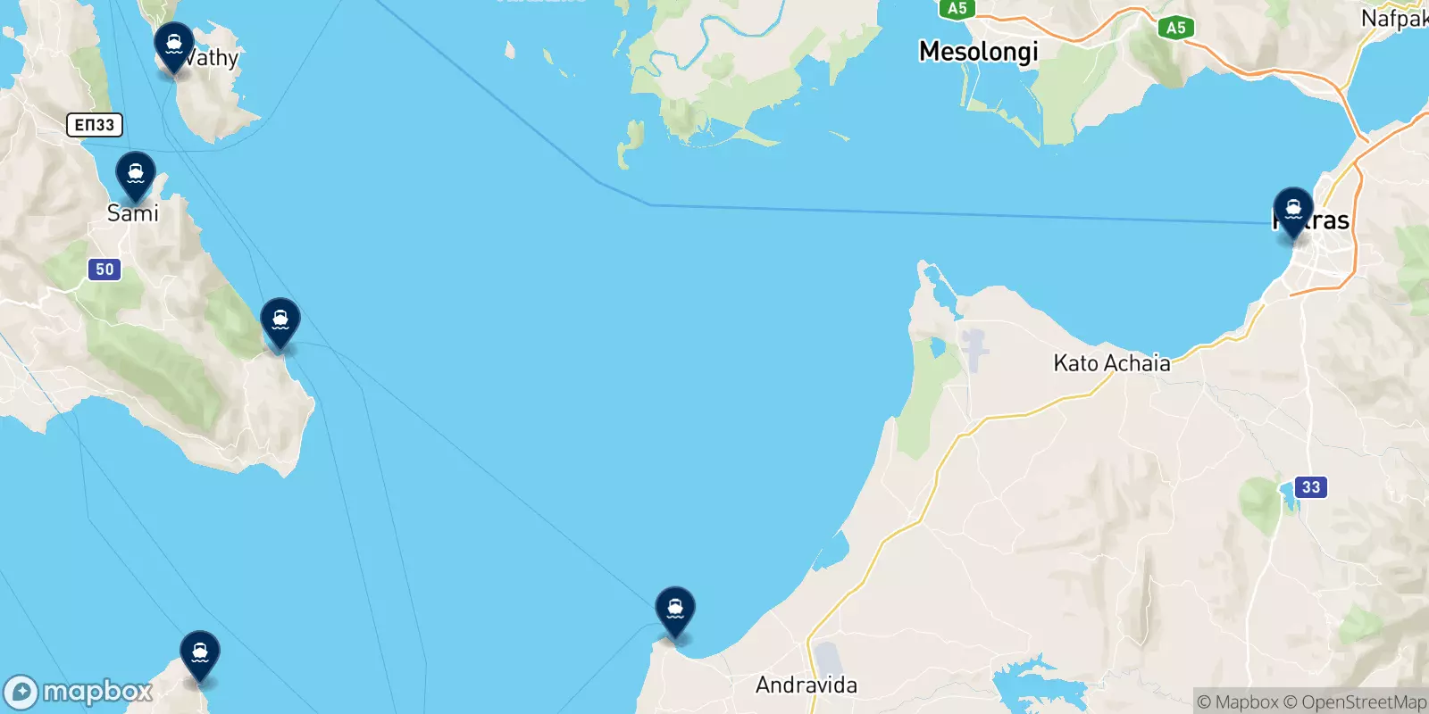 Levante Ferries Group destinations map