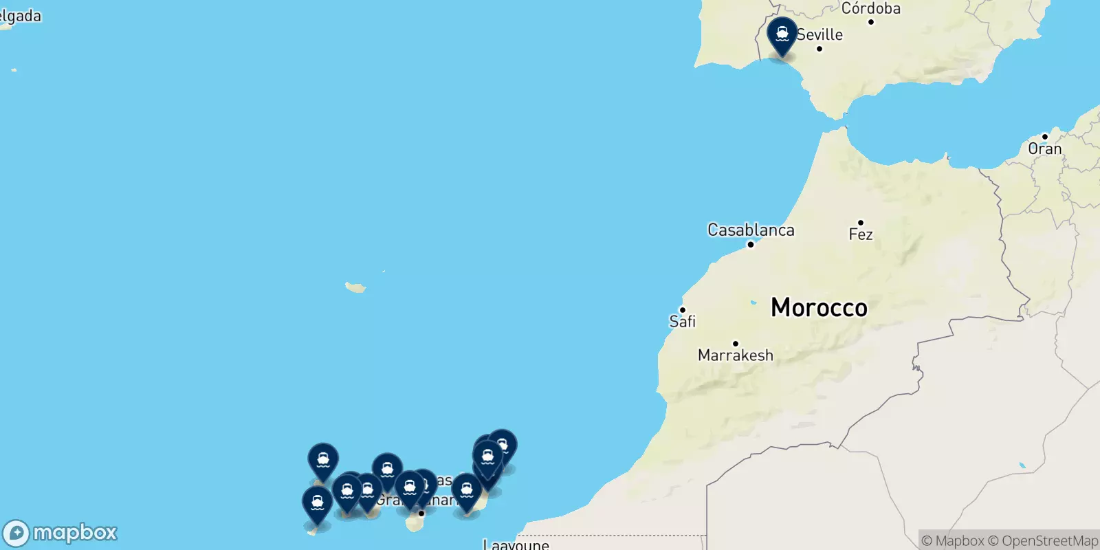 Fredolsen destinations map