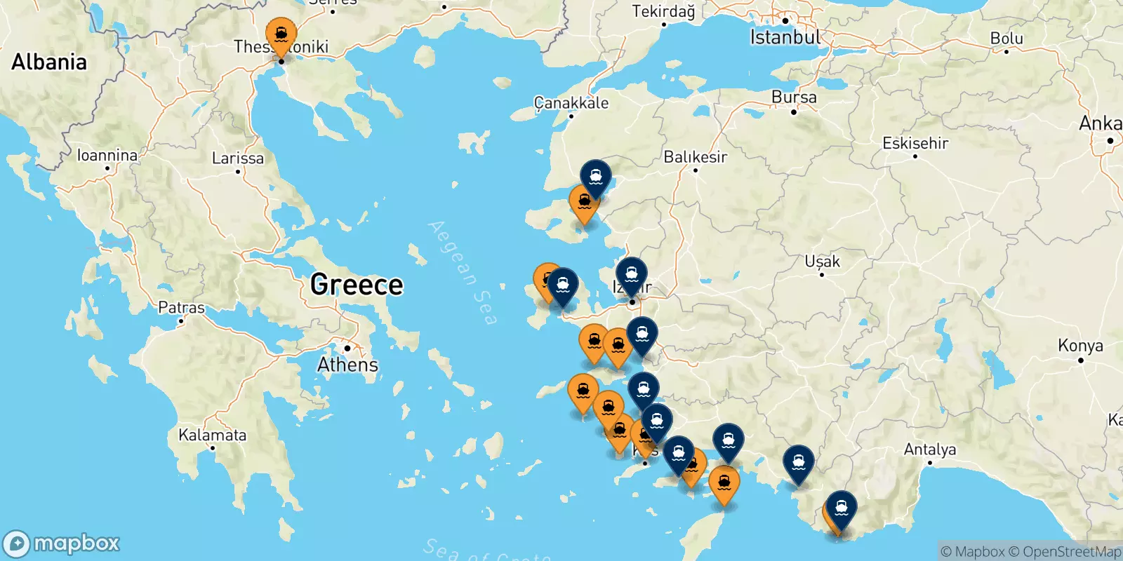 Ferries from Greece to Turkey