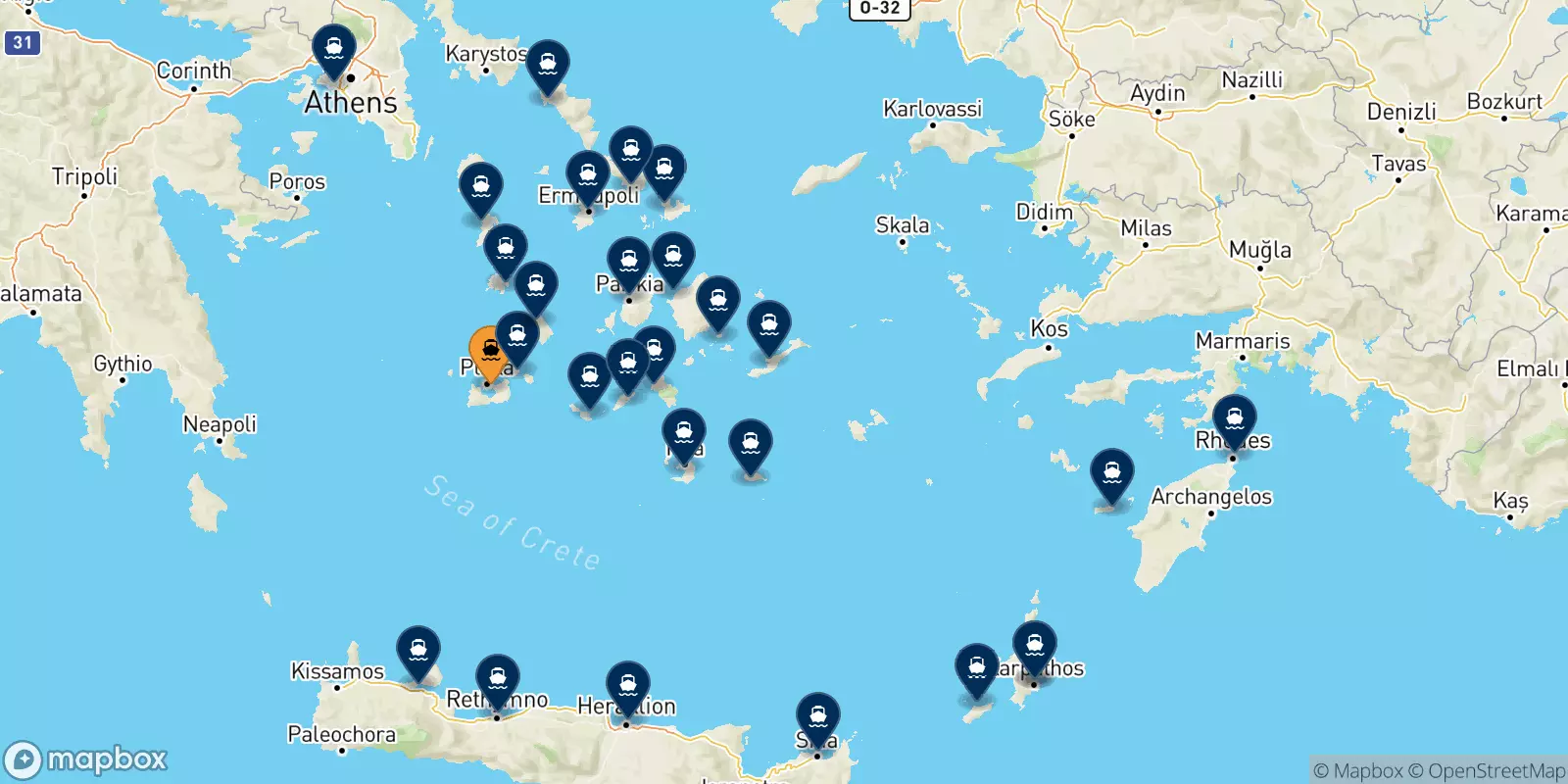 Ferries from Milos