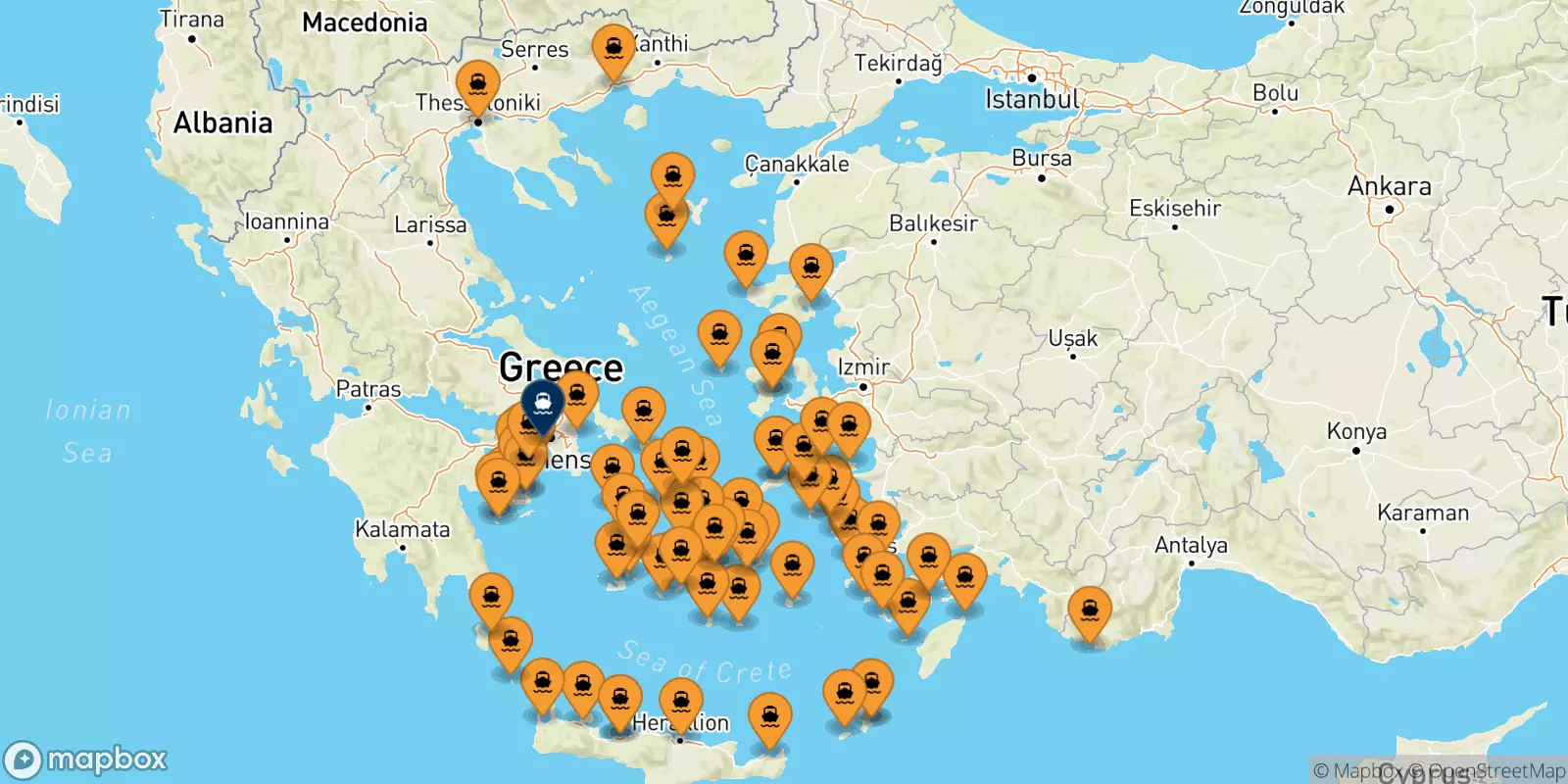 Ferries to Piraeus