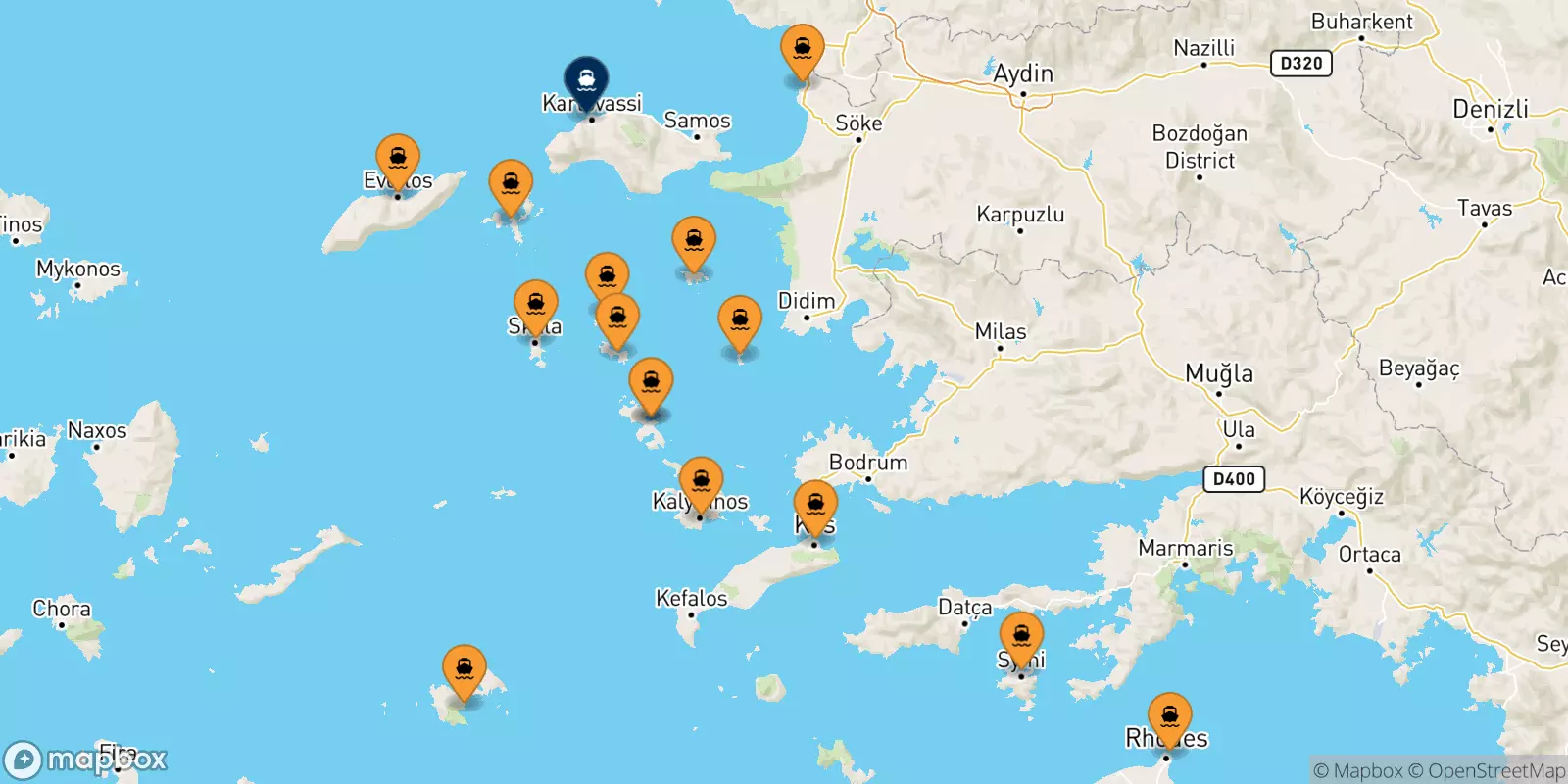 Ferries to Pythagorio (Samos)