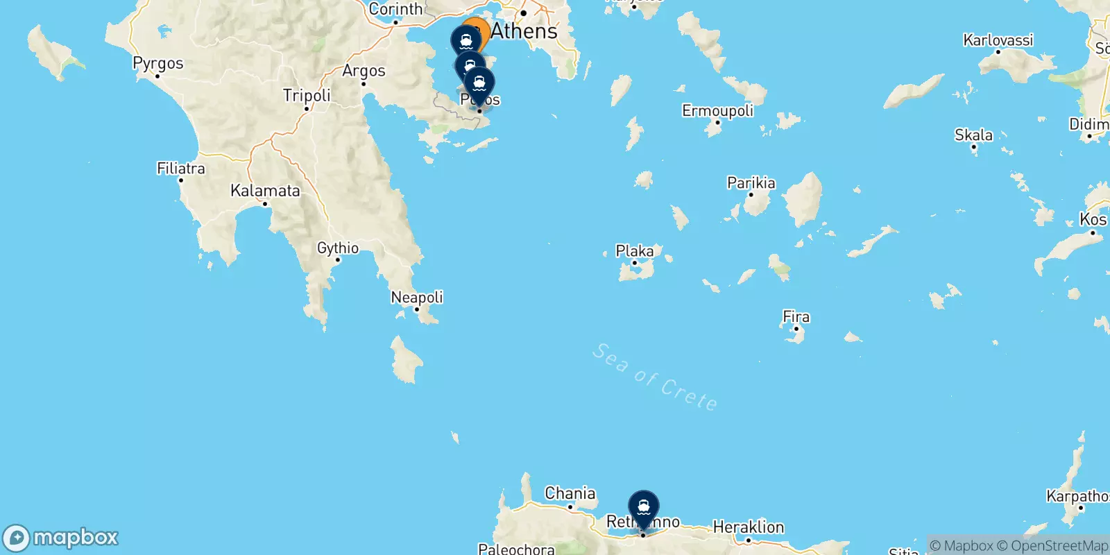 Ferries from Aegina to the Saronic Islands