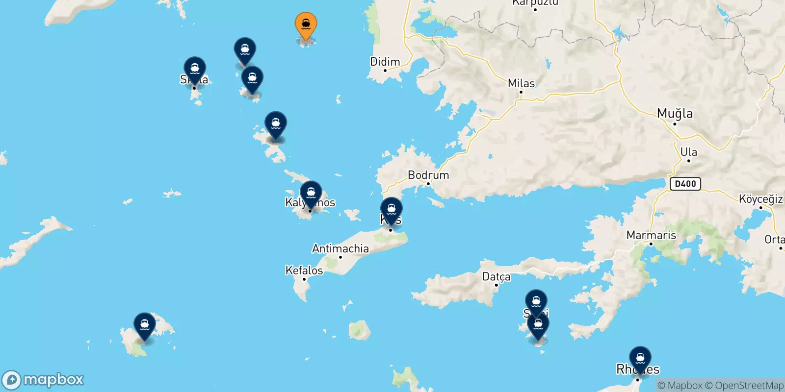 Ferries from Agathonisi to the Dodecanese Islands