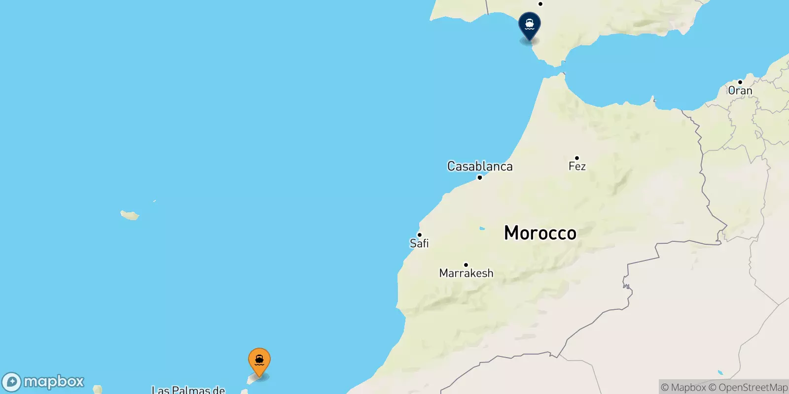 Ferries from Arrecife (Lanzarote) to Cadiz