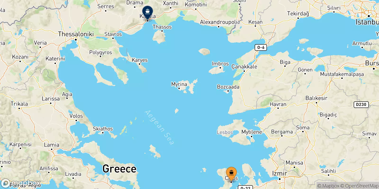 Ferries from Chios to Kavala