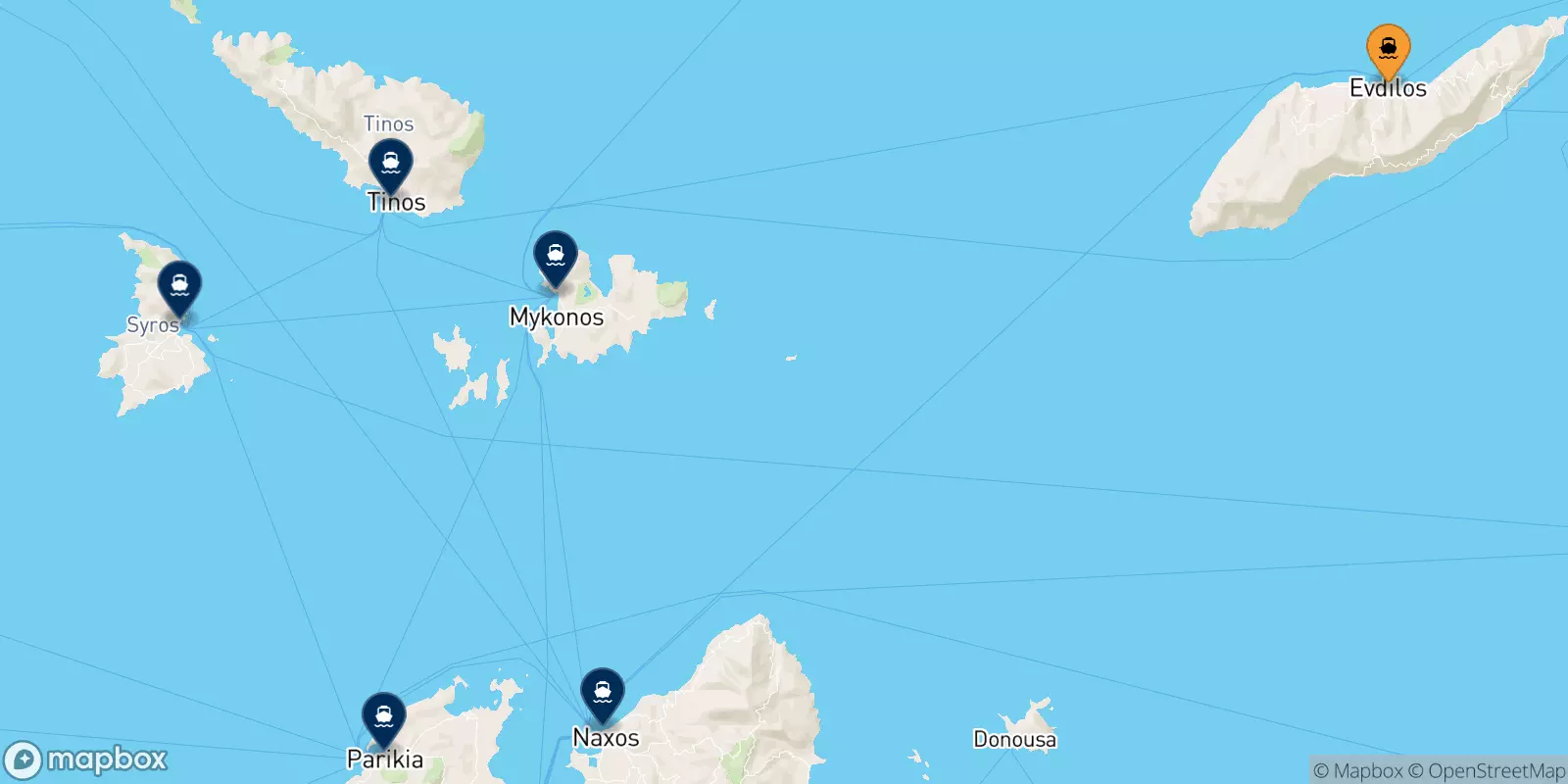 Ferries from Evdilos (Ikaria) to the Cyclades Islands